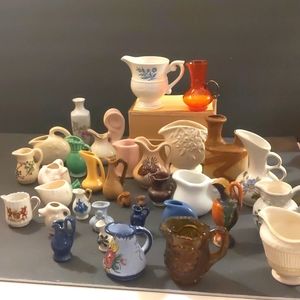 Lot of 33 Vintage Miniature Vase/ Pitchers Composed of various materials